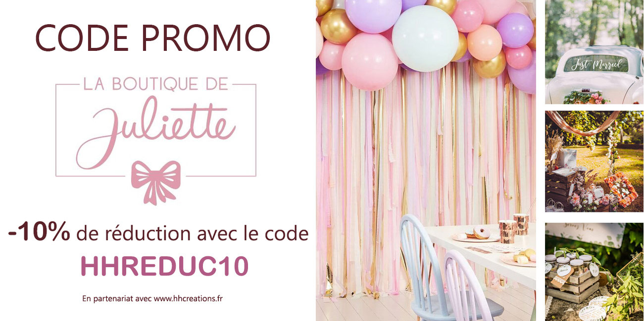 Code Promo La Boutique de Juliette Organisation Mariage Sud de la