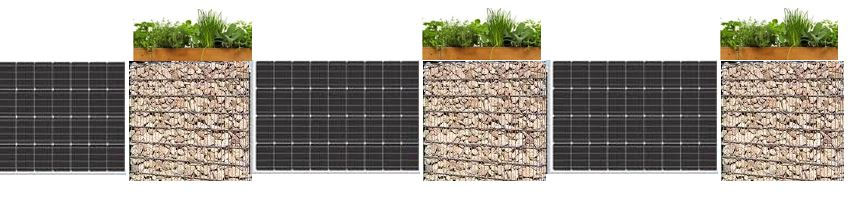 Solar Gabionen Zaun Mit Krautern Solar Photovoltaik Speicher Pv