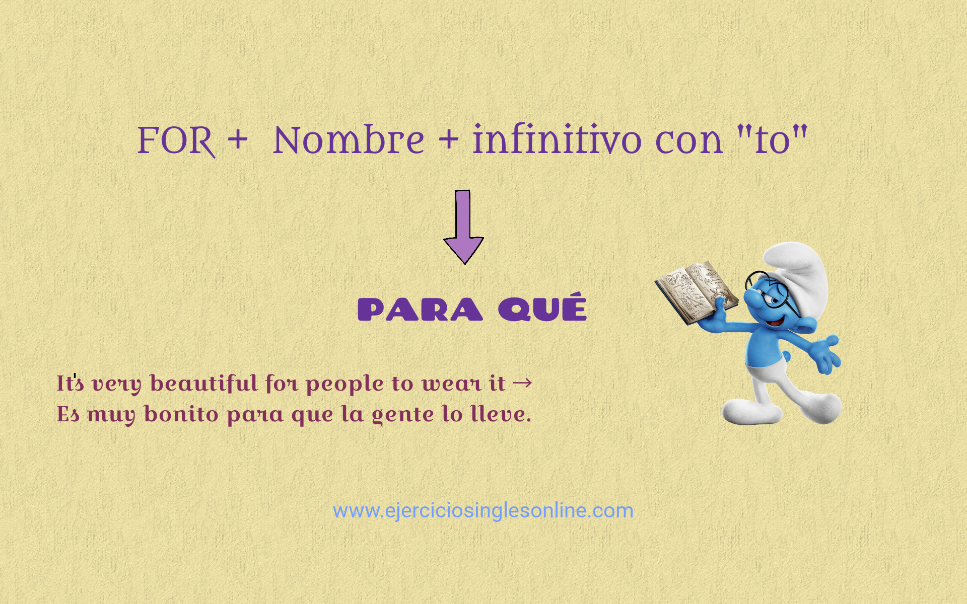 For Nombre Infinitivo Con to Ejercicios Ingl s Online