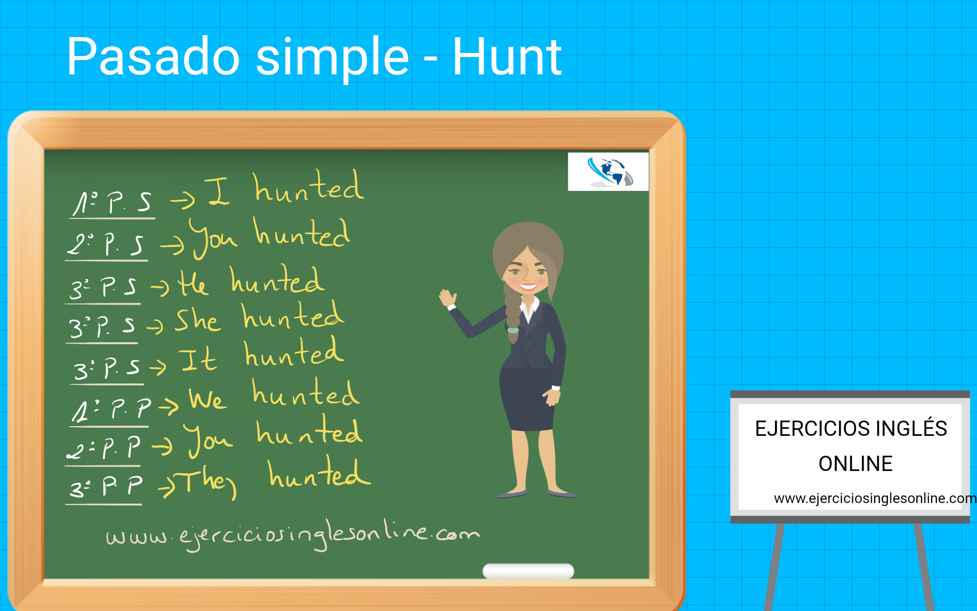 Pasado simple Conjugación Verbo Hunt Ejercicio Ejercicios inglés online