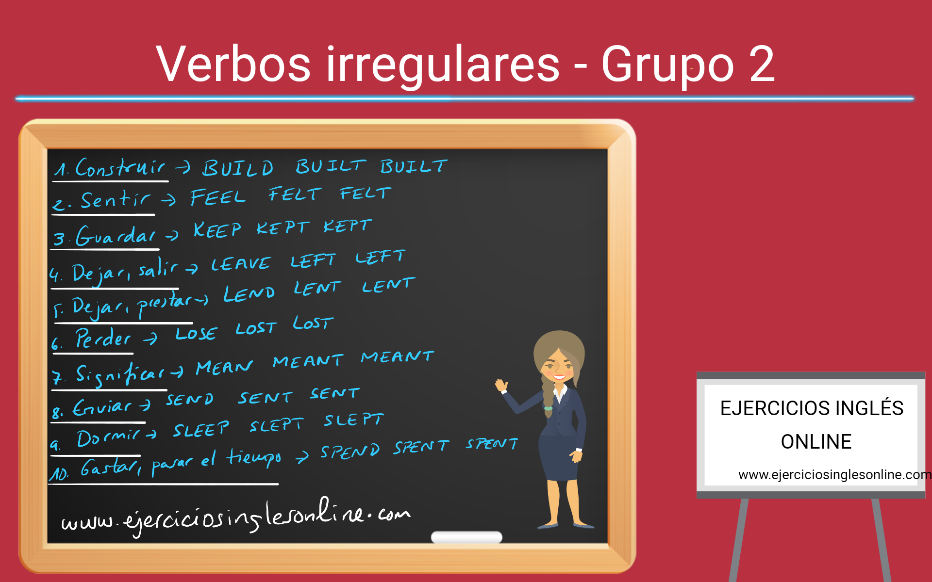 Verbos irregulares en inglés - Ejercicios inglés online