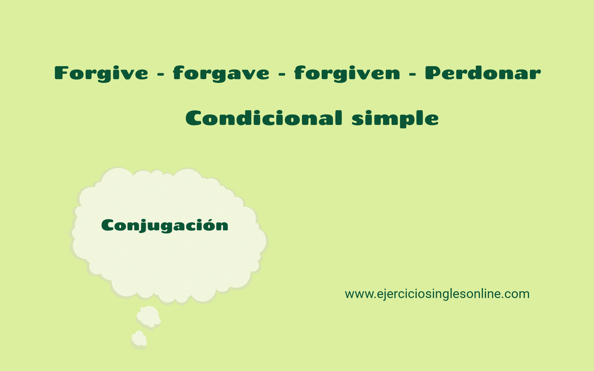 Condicional simple Conjugación Ejercicios inglés online