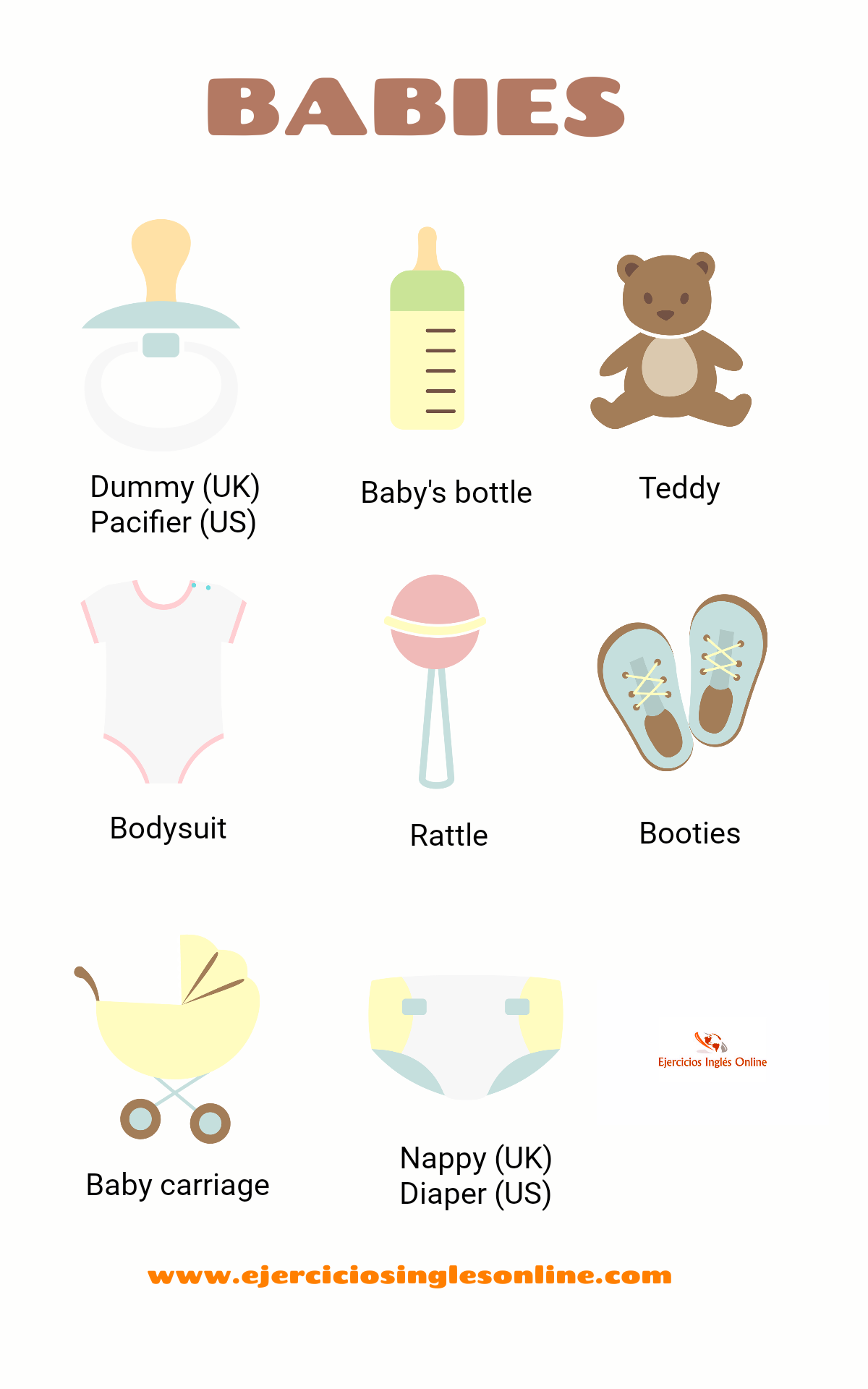 Vocabulario De Bebe En Ingles Ejercicios Ingles Online
