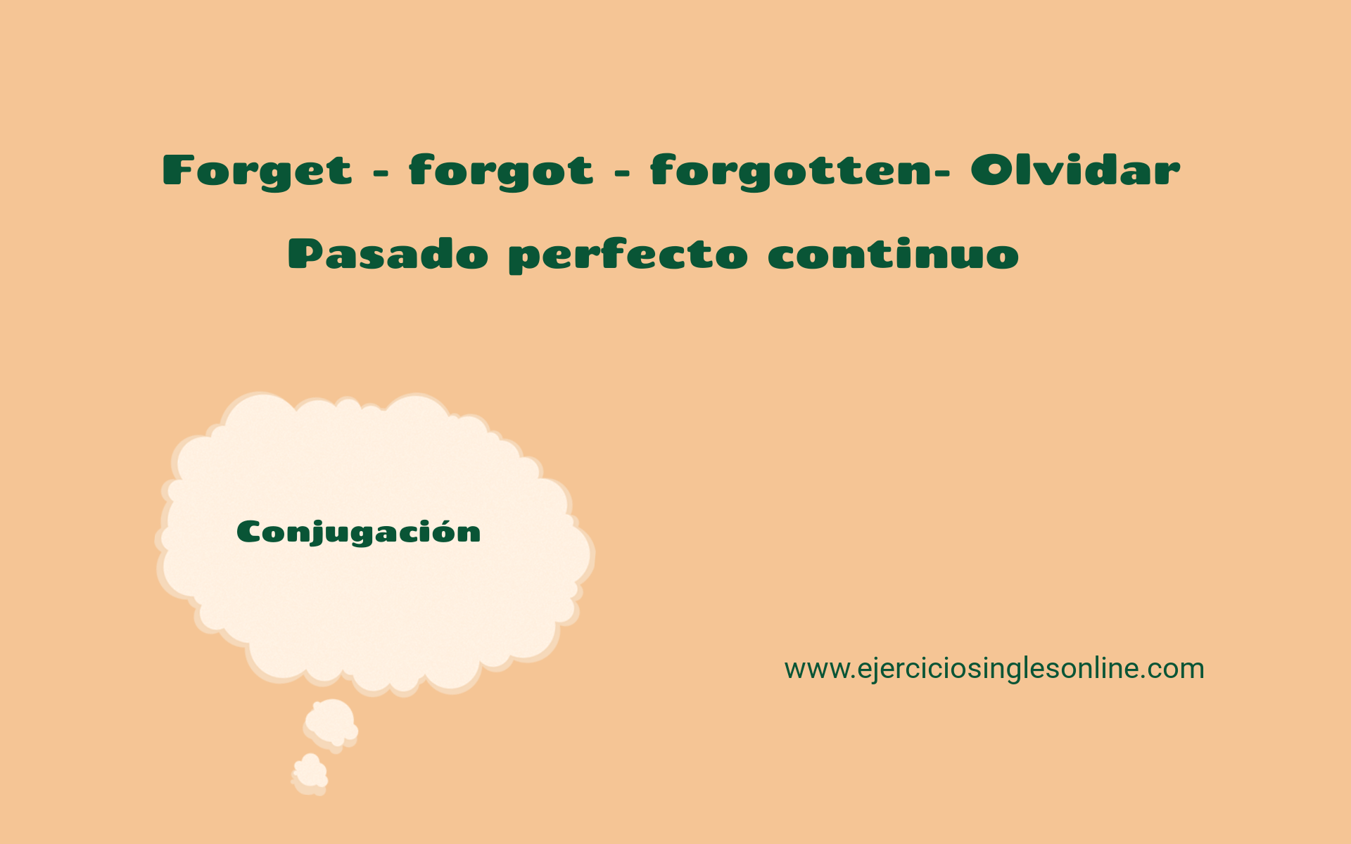 Forget Pasado perfecto continuo Conjugación Ejercicios inglés online