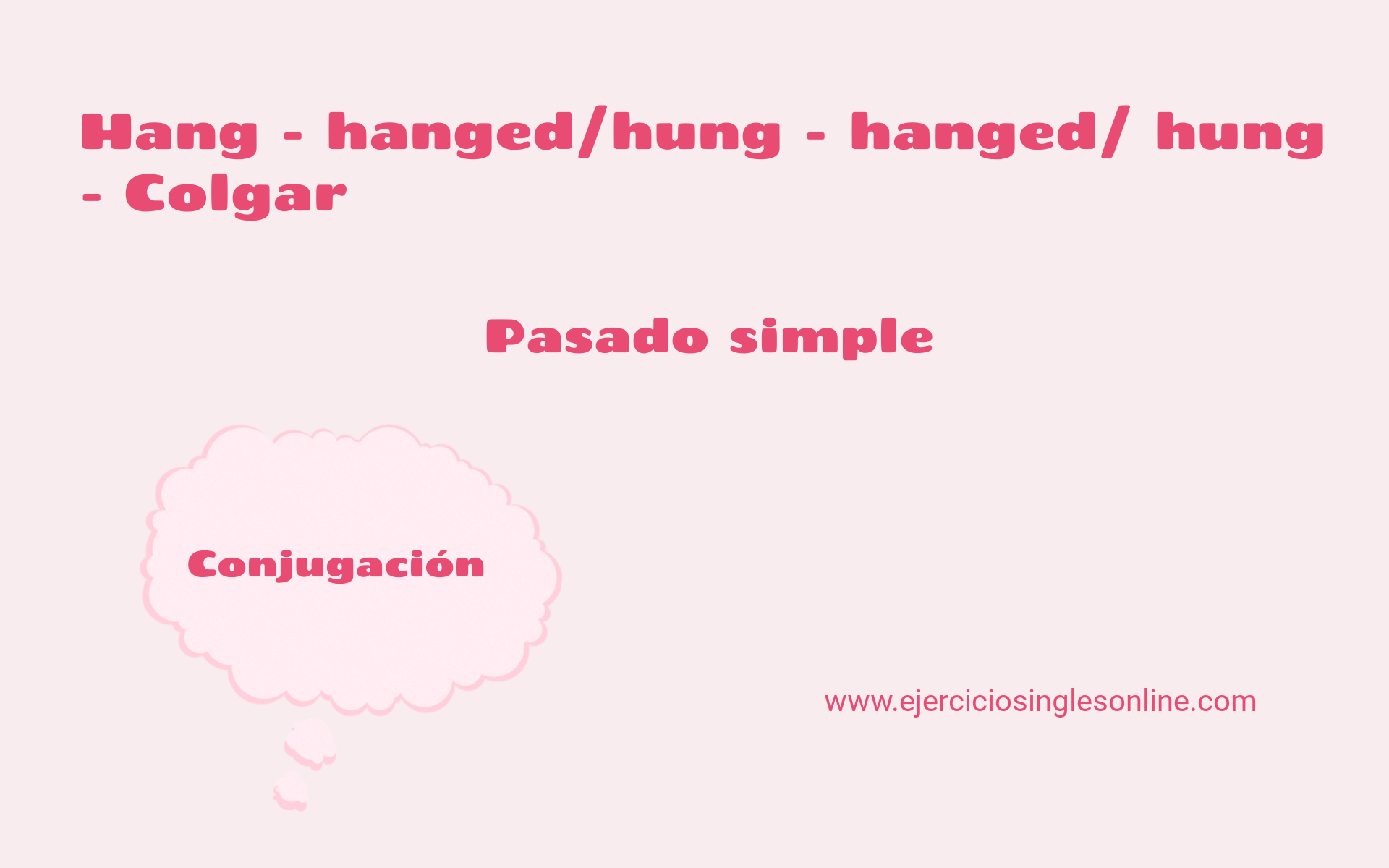 Hang Pasado simple Conjugación Ejercicios inglés online