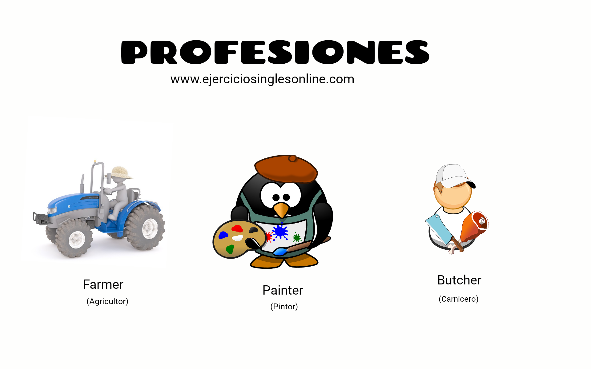 Profesiones en inglés - Ejercicio - Ejercicios inglés online