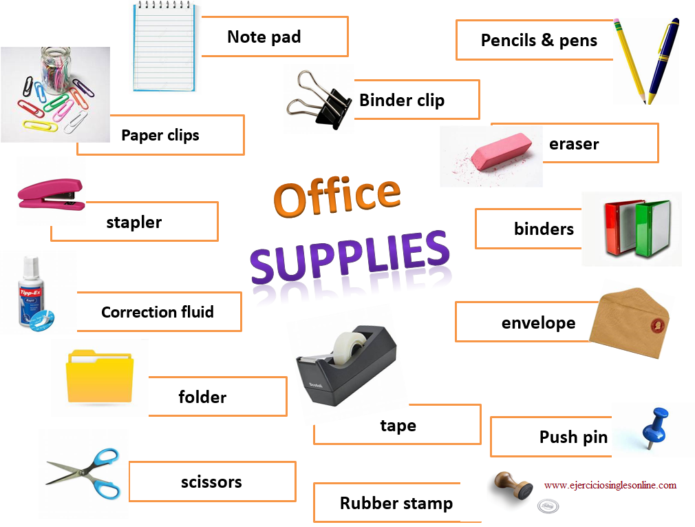 Material de oficina en inglés Ejercicios inglés online