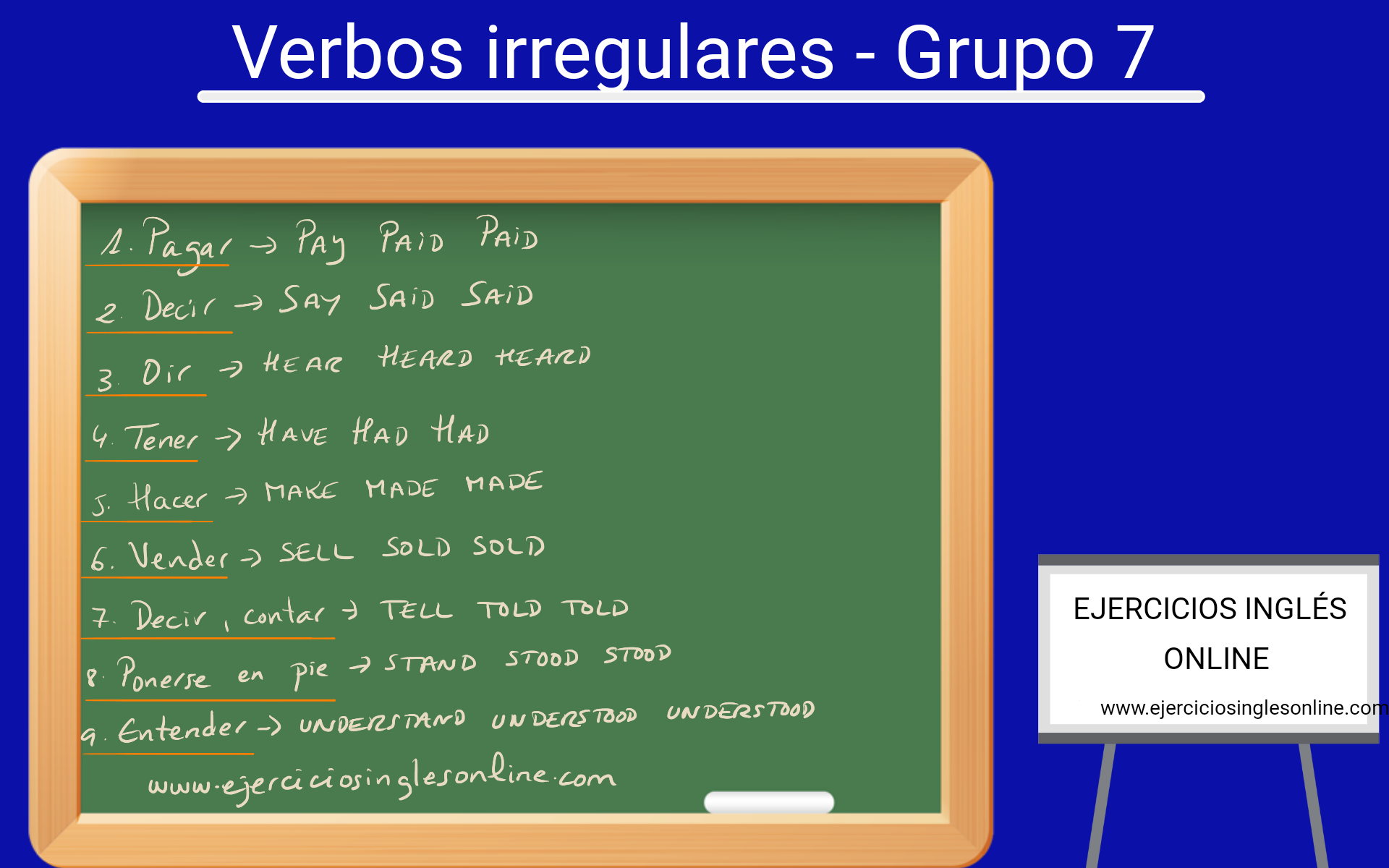 Verbos irregulares - Grupo 7 - Ejercicio - Ejercicios