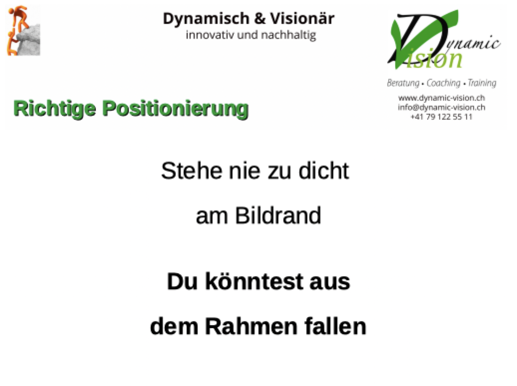 Richtige Positionierung dynamicvisionpersoenlichkeits Webseite!