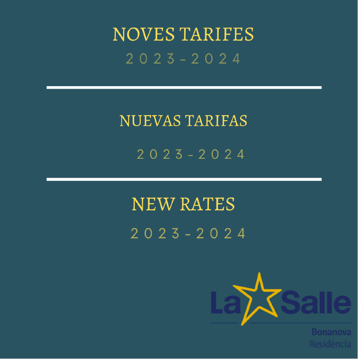 TARIFAS 20232024 Residencia La Salle Barcelona