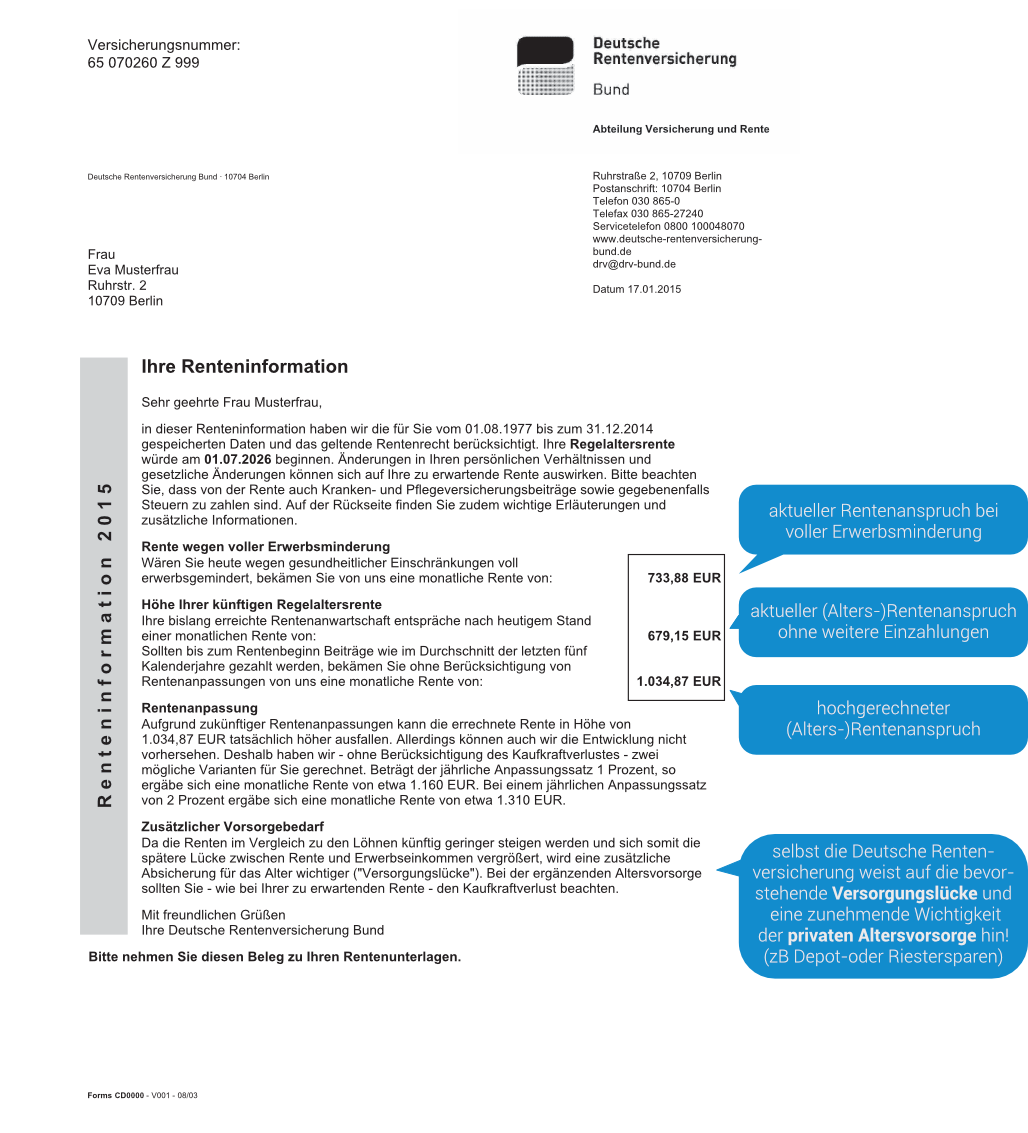 Rentenbescheid : Inhalt Rentenbescheid Welche Angaben Und Informationen