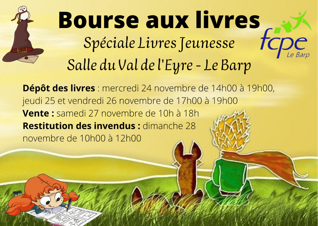 Bourse aux livres : Samedi 27 novembre 2021 - FCPE DE LE BARP