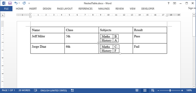 Inserting Tables to Word Document in Java Application - codeexamples