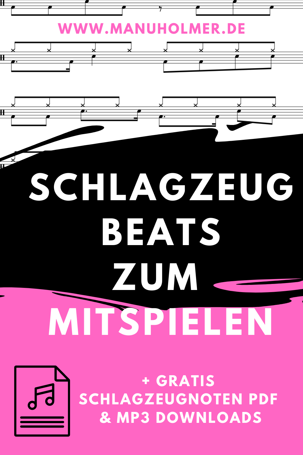 Coole 4/4 Schlagzeug Beats zum Mitspielen Manu Holmer Schlagzeug