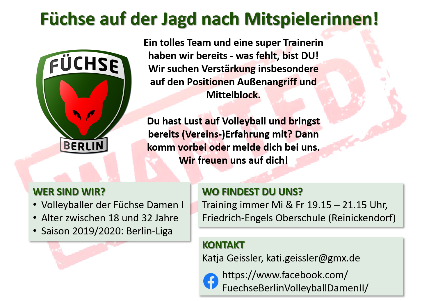 Mitspieler Gesucht Fuchse Berlin Volleyball