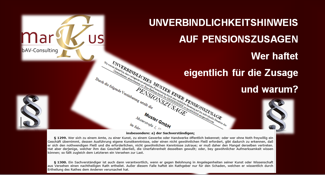 Haftungsfalle Muster Pensionszusagen Marckus Bav Consulting