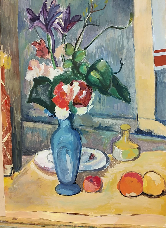 新着商品 模写油絵 セザンヌ 青い花瓶 Ma ユーラシアアート 静物画 Labelians Fr