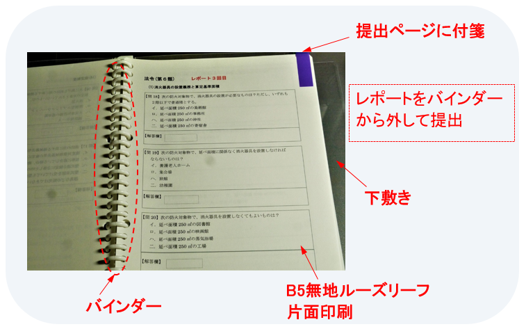 みのおか式消防設備士乙種６類通信講座 問題集がルーズリーフに 乙6といえば みのおか式消防設備士乙種６類通信講座 通信講座 通信教育