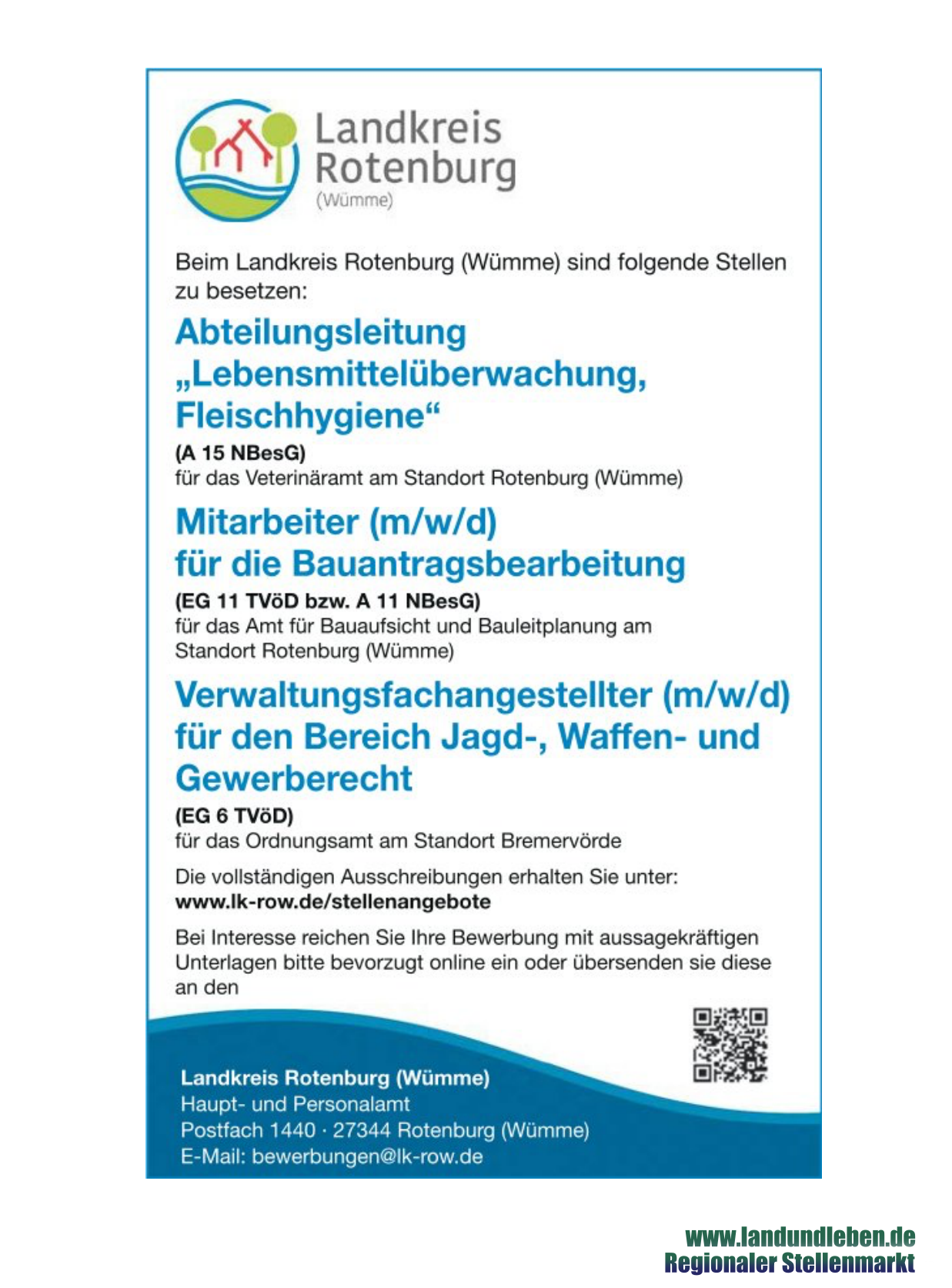 Stellenangebote Landkreis RotenburgWümme aktuelle Angebote Januar 2023