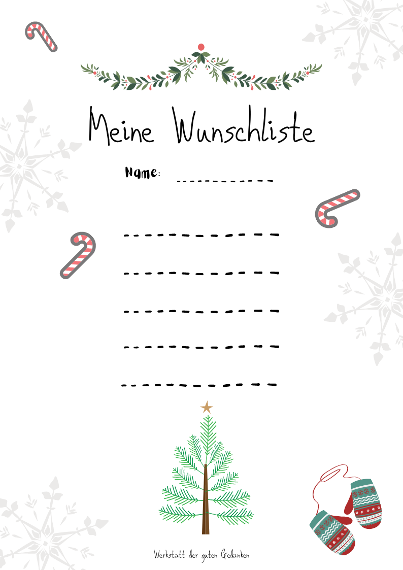 Wunschzettel für Weihnachten kostenlose Datei warsewiczs Webseite!