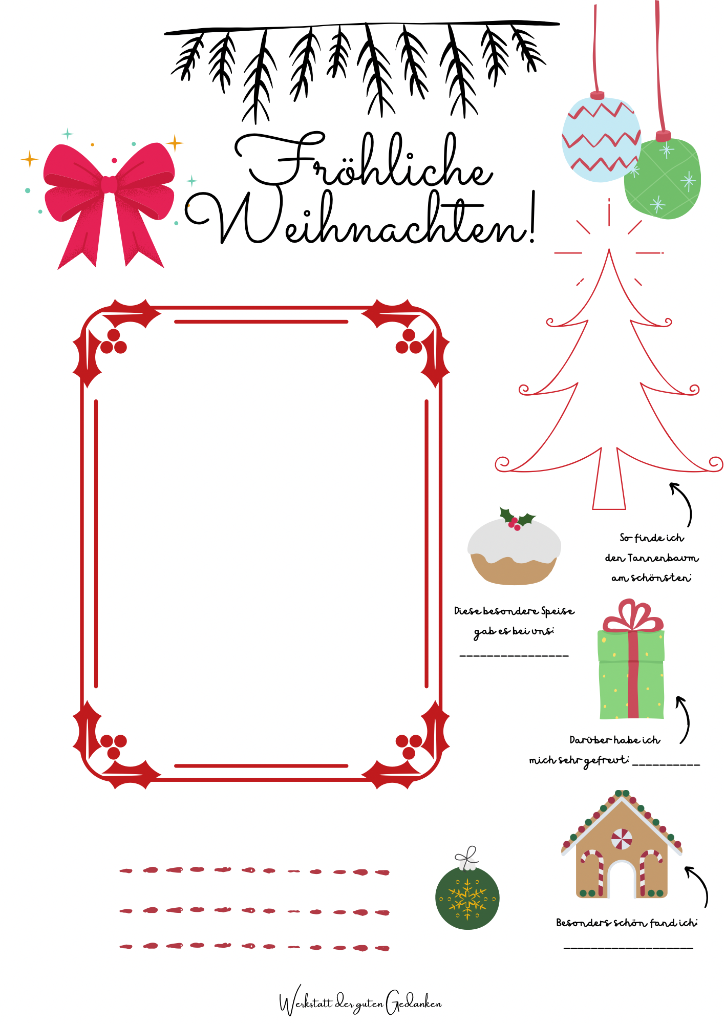 Fröhliche Weihnachten! Eine Erinnerung an die wunderschönen Feiertage