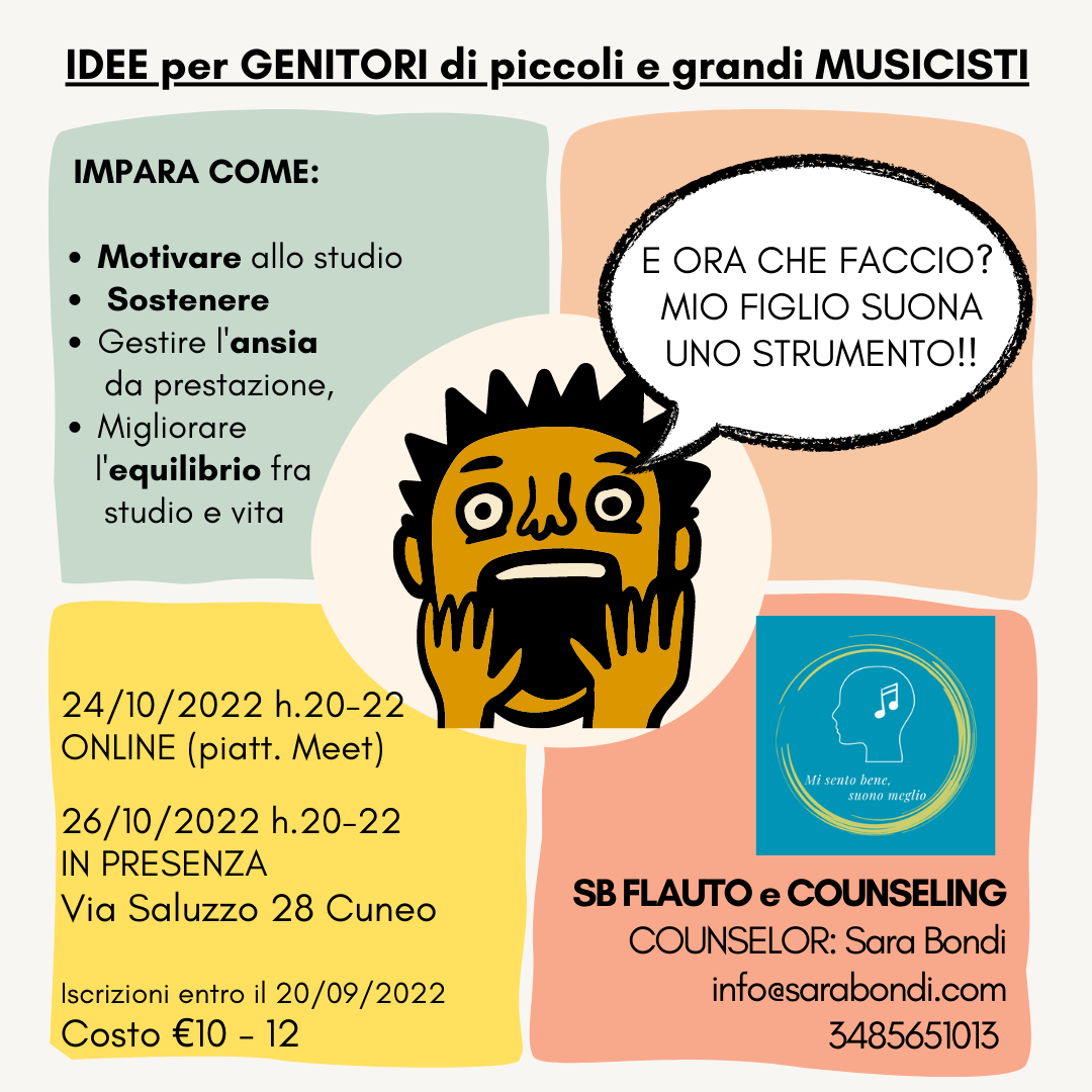 Aiuto, mio figlio suona uno strumento! SB Flauto e Counseling