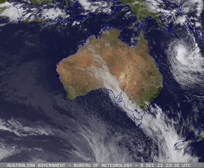 Satellite animation of Severe Tropical Cyclone Jasper December 9-13 2023. Images from www.bom.gov.au.