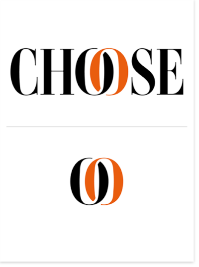 Fashion Magazine CHOOSE, logo design: Kristina Wiessner, magazine de mode, typography