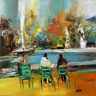 "Sentiments au jardin" - 50x50 