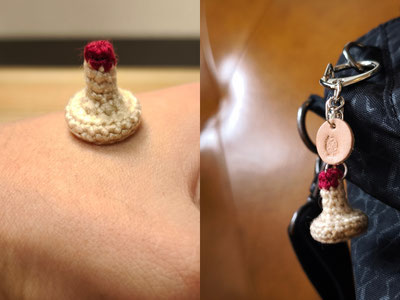 はりきゅう雑貨店Un作品　編みぐるみチャーム試作品