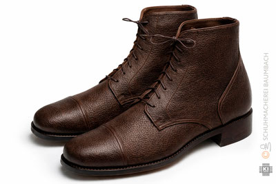 So könnte der fertige Schuh aussehen - basierend auf der Vorlage des Schuhes, visualisiert mit dem ausgewählten Leder.