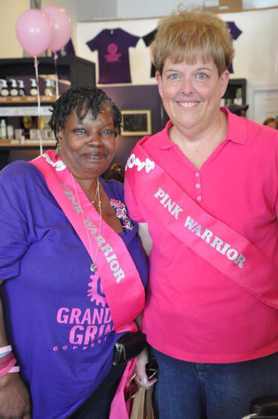 Carol, our 2013 Pink Warrior, and Mary, our 2014 Pink Warrior. You ladies inspire us so much!!!!