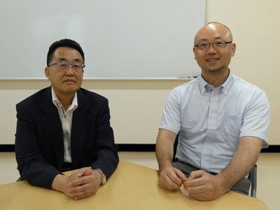 二言三言_トップ　一般社団法人岩手獣医師会一関支会　会長　佐藤敏彦さん(左)　獣医師　本江玄佳さん(右)