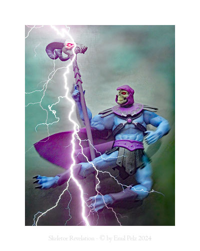 Exponattitel: Masters Of The Universe / Skeletor Revelation - Exponatgröße: 20 x 25 cm - Art: fineART/digiART - © by Emil Pelz 2024