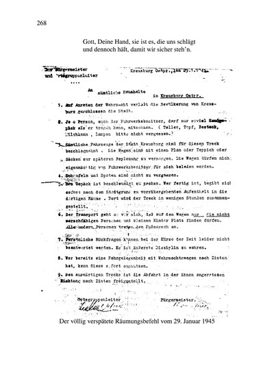 Räumungsbefehl Kreuzburg Januar 1945