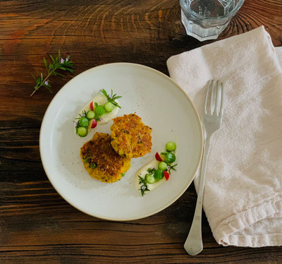 Gemüselaibchen, Gurkensalat, Apfelsalat, gesundessen, vegetarisch