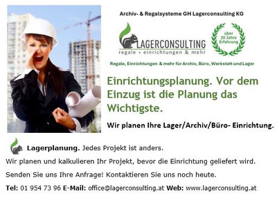 Lagerconsulting Einrichtungsplanung Lagerplanung Regale planen Einrichtung planen und kalkulieren Planung