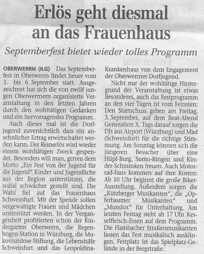 24.08.2004 Schweinfurter Tagblatt