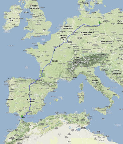 Die Anfahrt von Berlin aus ( Quelle: Google Maps )