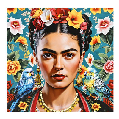 Gemaltes Bild "Frida on my mind" 80 x 80 cm.