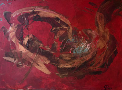 "Kupfer-Fisch" , Acryl , 50x70 cm BNR. 413