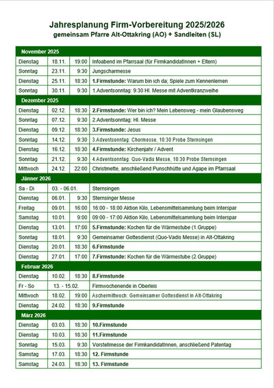 Terminplan der Vorbereitung für die Firmung 2026 (PDF)