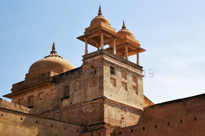 Vue sur les toits d'un Palais en Inde