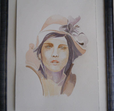 "Simona",  ritratto eseguito dall'artista Angela Gallinatti in esposizione ad Agliè