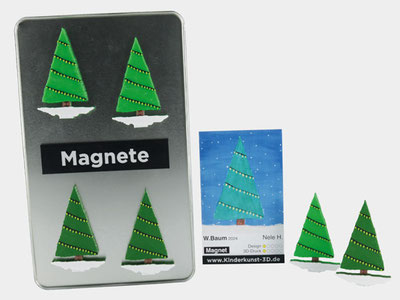 Kinderzeichnung eine Weihnachtsbaums als Magnet