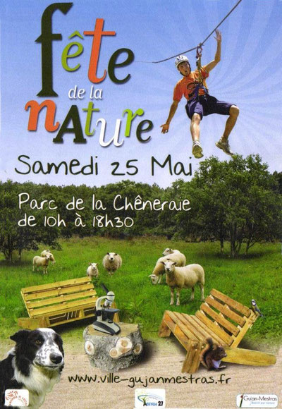 Affiche de la Fête de la Nature 2013 au Parc de la Chêneraie à Gujan-Mestras (Bassin d'Arcachon)