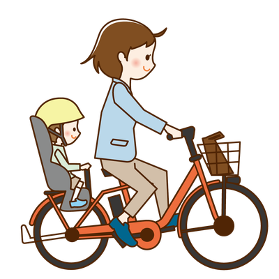 大阪から京都までチャイルドシート付のサブスクレンタル自転車で走るお仕事ママとヘルメットをかぶる幼児
