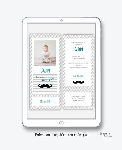 faire-part baptême garçon numérique-électronique-pdf-moustache- à imprimer soi-même-a envoyer par mms-sms-réseaux sociaux