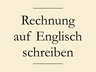 Rechnung auf Englisch