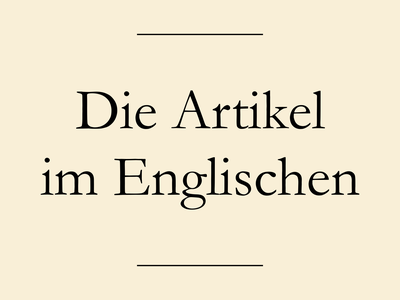 Artikel im Englischen
